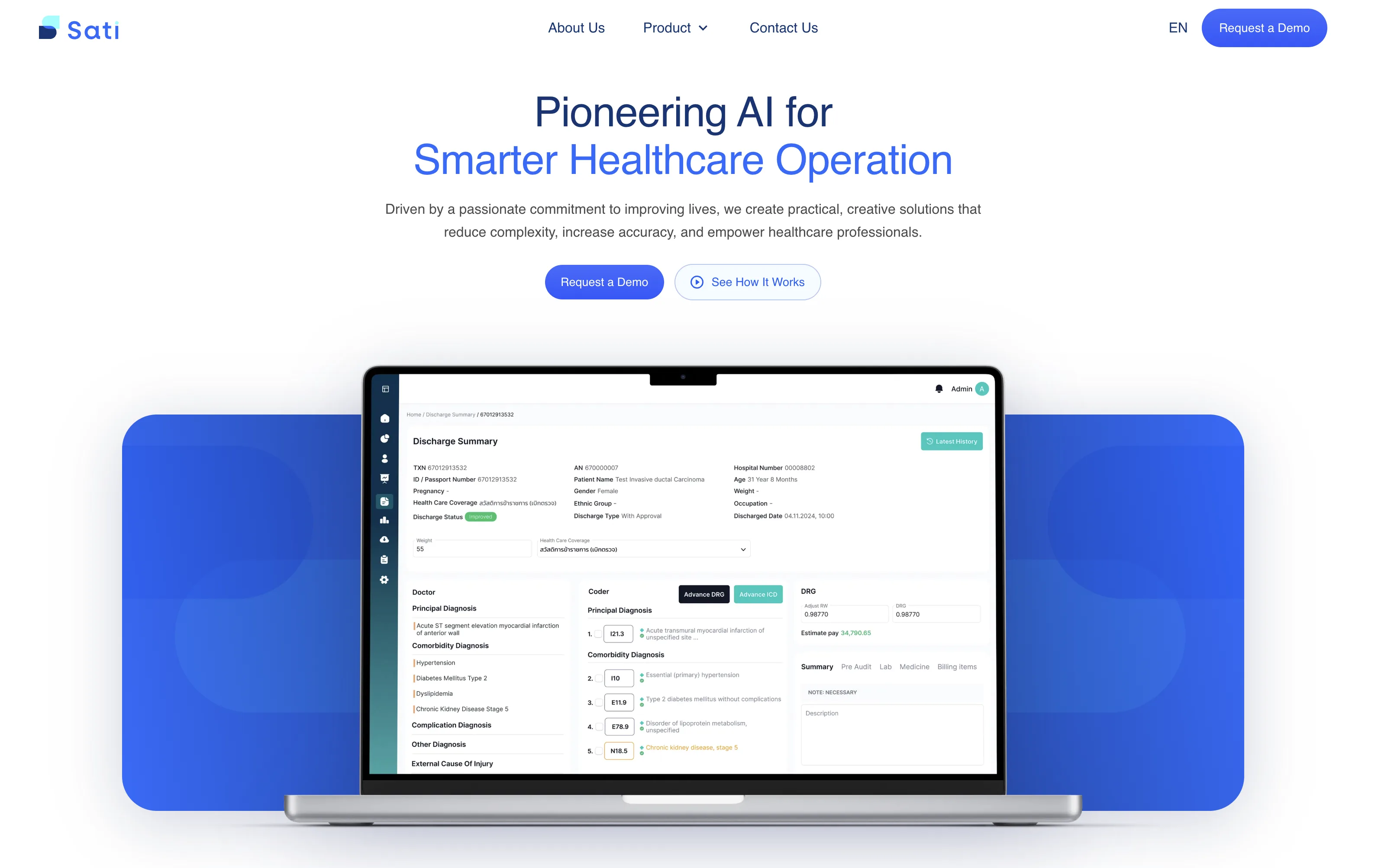 Sati Landing Page